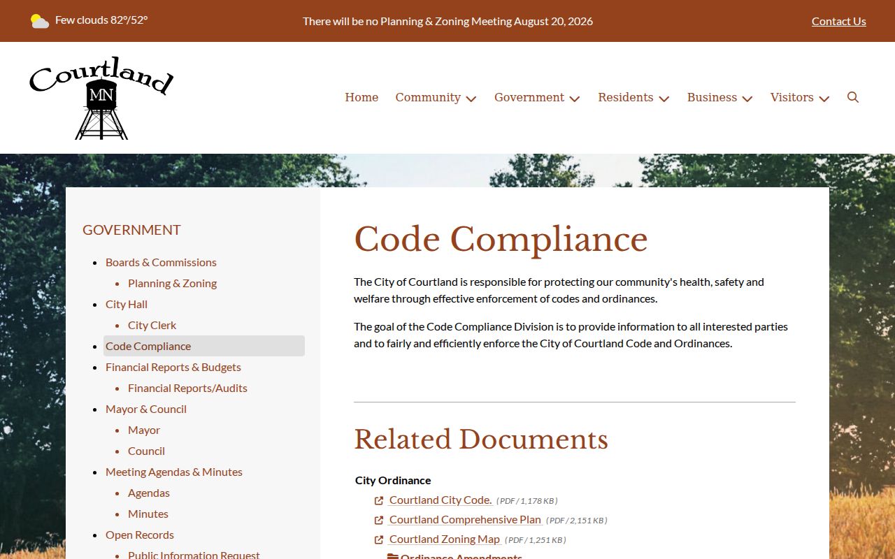 Nicollet County traffic court municipal ordinance route reference